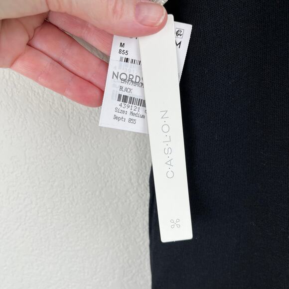 Caslon Cotton Black Drop Waist Short Sleeve Babydoll Mini Dress Med/Large NWT - Picture 11 of 13